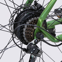 Green TXED Trail electric bike - rear gears and derailleur