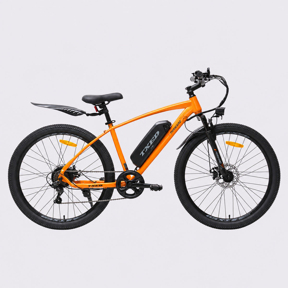 Orange TXED Trail electric bike - side profile
