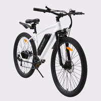 White TXED Trail electric bike - front three-quarter view