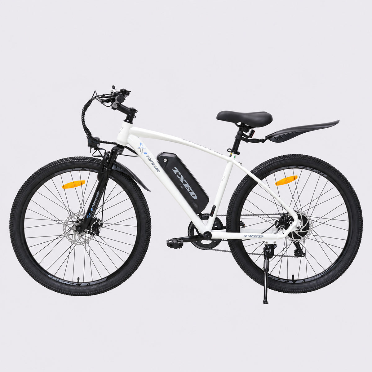 White TXED Trail electric bike - opposite side profile