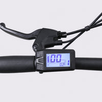 White TXED Trail electric bike - handlebar display